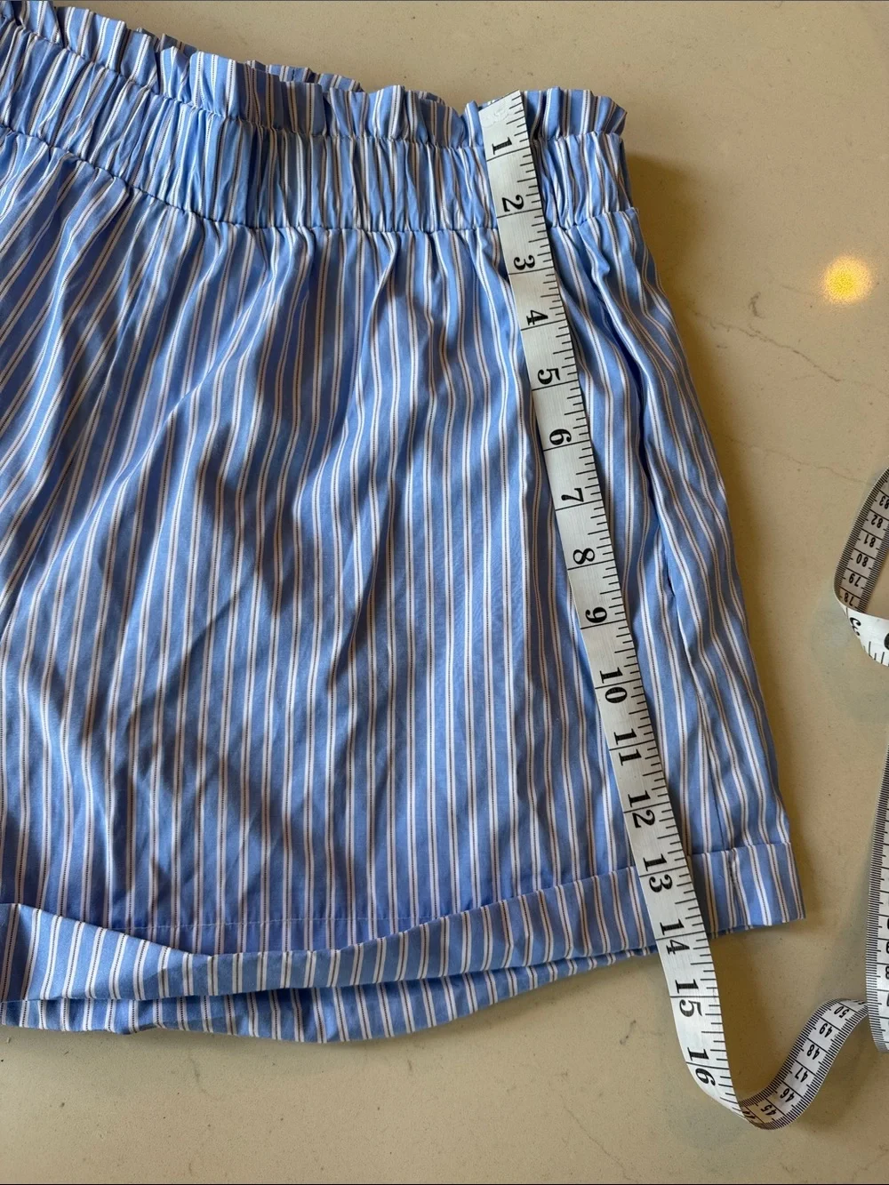 IVIVI Blue Striped Tie-Front Top and shorts Set size L top M bottom